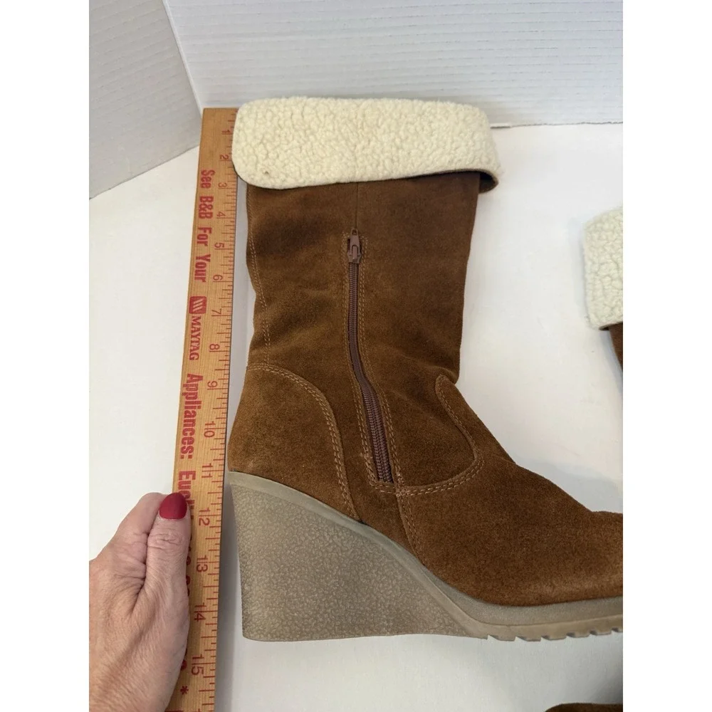 Beautiful  Brown Bjorndal Women's‎ Suede Boots Faux Shearling Lined Size 8.5 M